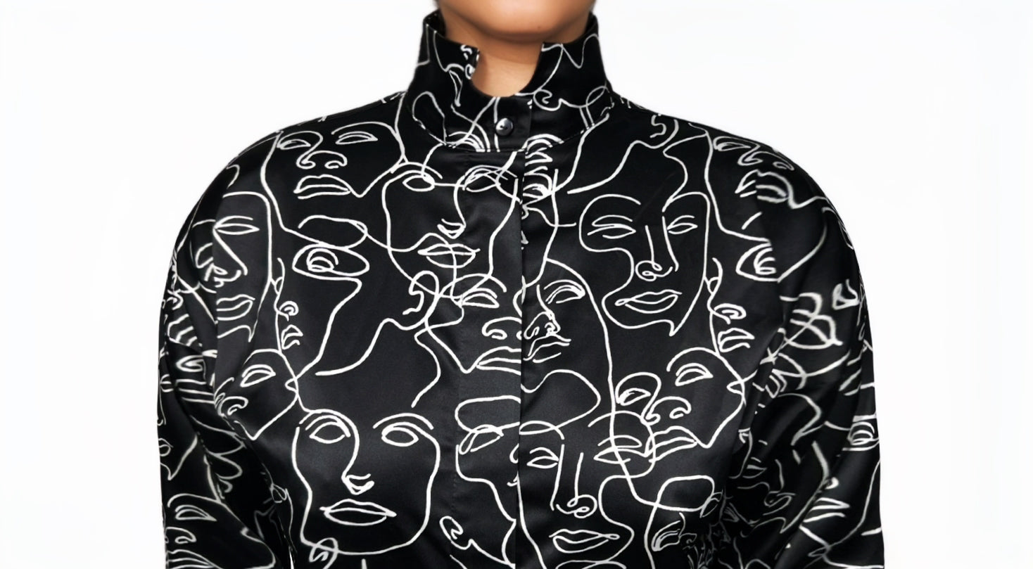 Abstract Faces Misses Blouse